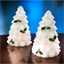 2 LED wax Christmas trees